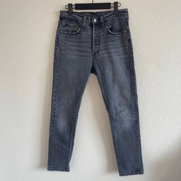 Levi’s 501 S Women’s High Rise Gray Skinny Jeans Button Fly - Size 27 - Picture 1 of 5